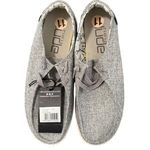 Hey Dude Wendy L Linen Iron‎ Gray Comfort Slip On Loafer Shoes Womens Size 11